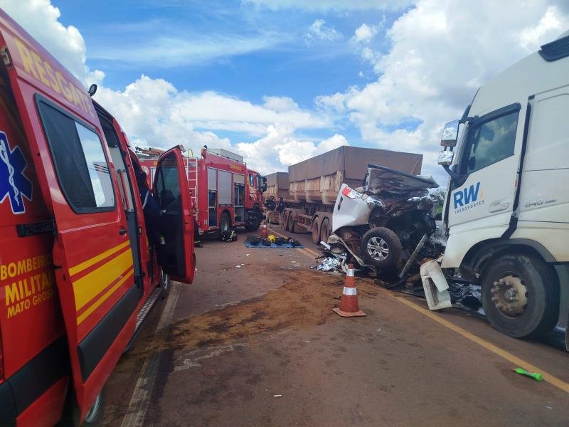 09cce590f88ce10f3b3ec54a647f3af3 Trágico Acidente na BR-163 em Sinop: Motorista de Caminhonete Morre Após Colisão com Carretas