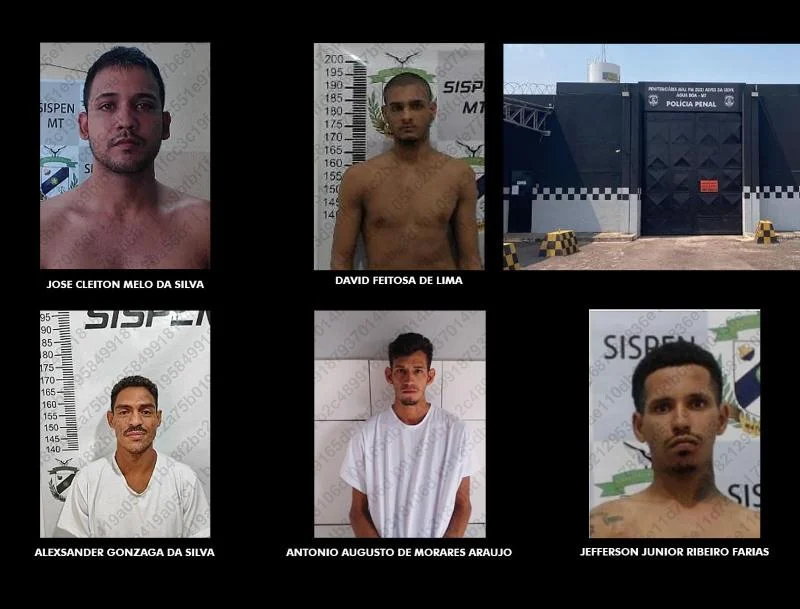 Cinco-presos-fogem-do-presidio-de-Agua-Boa-durante-a Cinco detentos de alta periculosidade fogem da Penitenciária Major Zuzi em Água Boa (MT)