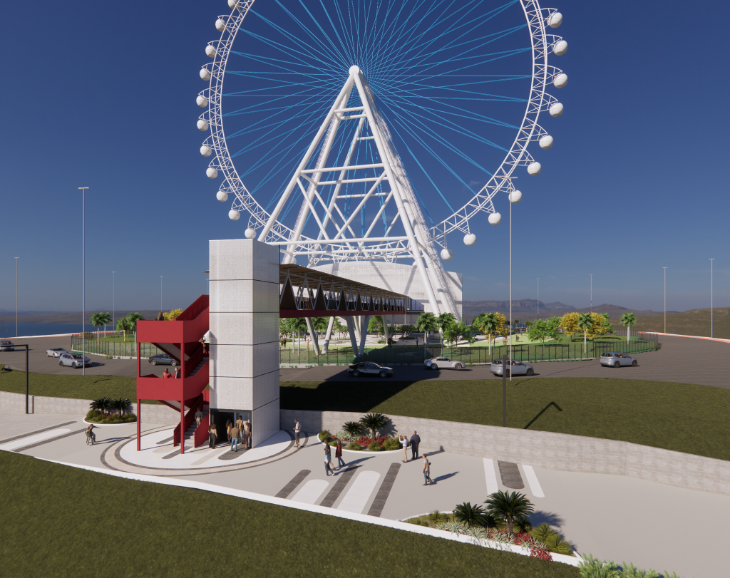 PASSARELA-ATUALIZADA Eixo de mais de 70 toneladas da maior roda-gigante da América Latina chega a Cuiabá